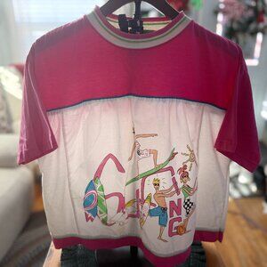 🌴 VINTAGE PINK/WHITE PACIFIC SURF BEACH GRAPHIC TEE